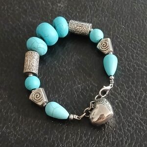 Turquoise - like and Silver Bracelet